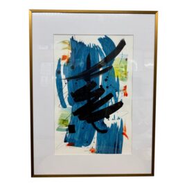 Isabel Wyatt Blue Swoosh Original Painting, Signed