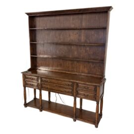 Welsh-Style Wood Hutch With Drawers, Two Piece