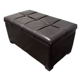 Convenience Concepts Tufted Faux Leather Storage Ottoman Bench