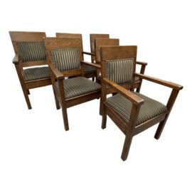 Jury Box Conference Arm Chairs, Set of Six