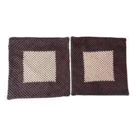 NEW Williams-Sonoma Woven Leather Pillow Covers, Pair