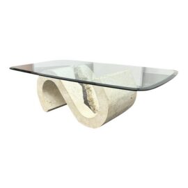 Sculptural Travertine Coffee Table. Estimate Price: $3,200