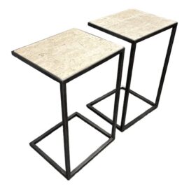 West Elm Streamline C-Side Tables, Pair