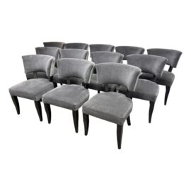 Galero Furniture Klismos Style Dining Side Chairs, Set of Twelve. Original Price: $17,210
