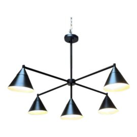 Elyccupa Modern Cone Chandelier, Matte Black. Estimated Price: $140