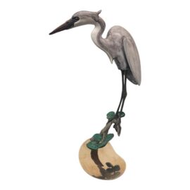 Brian Arthur Heron on a Branch With Lillies Bronze Sculpture. Estimated Price: $1,500