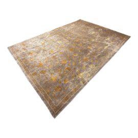 9ft X 12ft Floral Vine Pattern Wool + Silk Area Rug