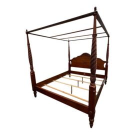 Eastern King Size Ethan Allen British Classics Montego Canopy Bed Frame. Original Price: $3,450