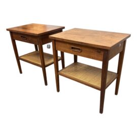 Jack Cartwright for Founders Furniture 1960's Walnut Nightstands, Pair