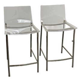 Mermelada Estudio for CB2 Chiaro Clear Acrylic Counter Stools, Pair. Original Price: $600