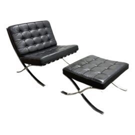 Alphaville Design Exposition Barcelona Style Lounge Chair + Ottoman. Original Price: $2,700