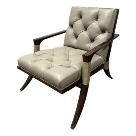 Thomas Pheasant for Baker Athena Leather Armchair. Original Price: $8,600