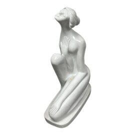 Art Deco Kneeling Woman Marble Sculpture