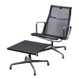 Charles & Ray Eames for Vitra Eames Aluminium Group Mesh Lounge Chair + Ottoman