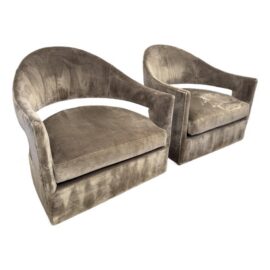 Hickory Chair Ray Booth Collection Shea Swivel Chairs, Pair. Original Price: $7,600