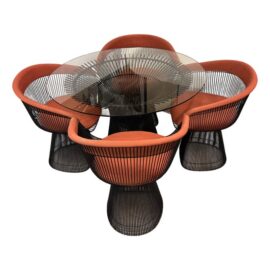 Warren Platner for Knoll International Platner Table + Armchairs, Set. Original Price: $32,700