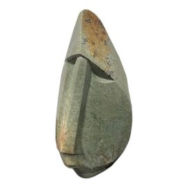 Modernist Abstract Carved Stone Face Sculpture